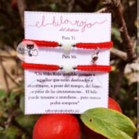 Pulseras Hilo rojo con piedra fosforescente