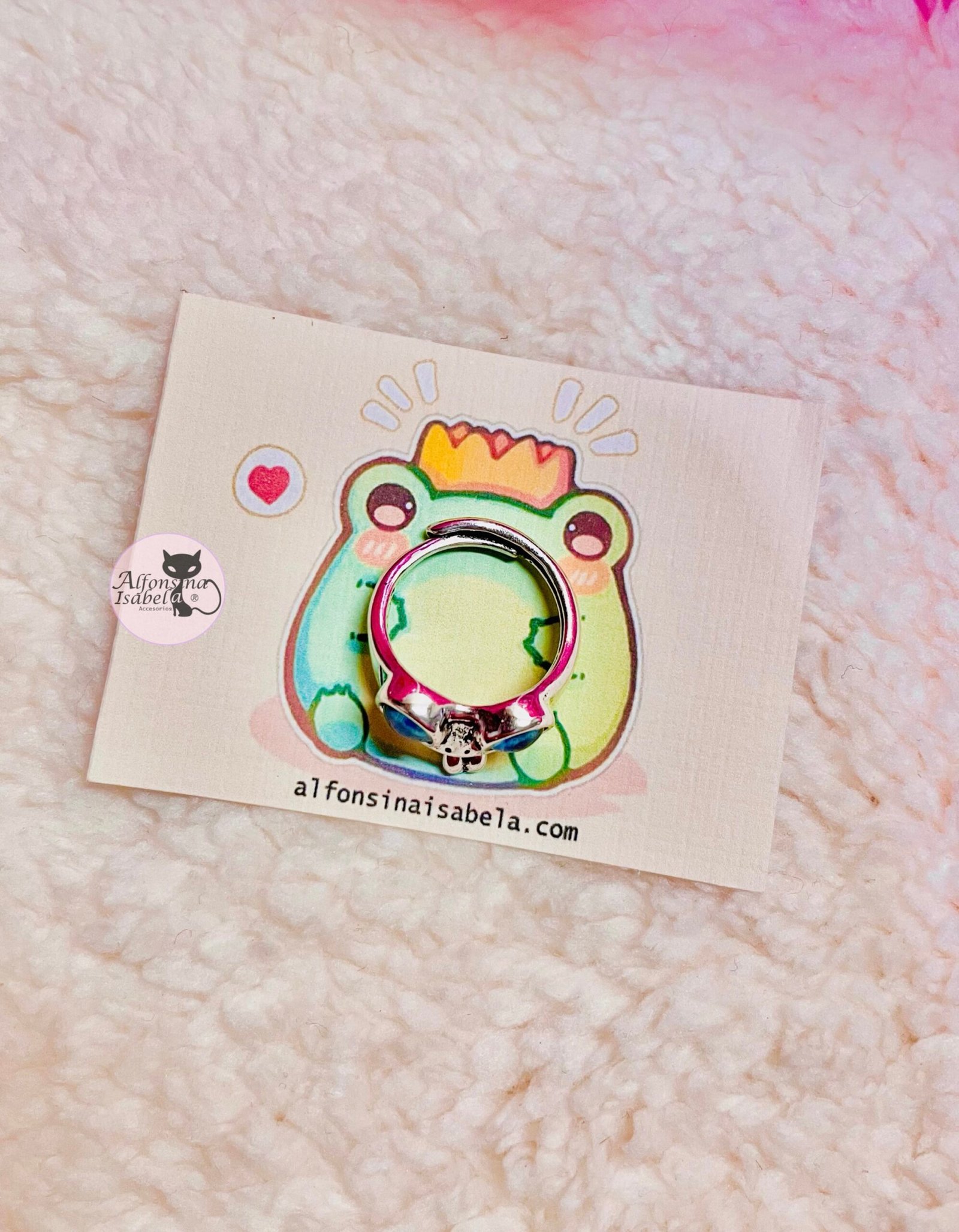 Anillo Sapito Ojitos grandes azules - Imagen 3