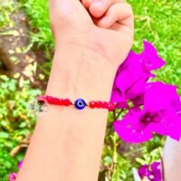 Pulsera cristal rojo ojo turco ✨