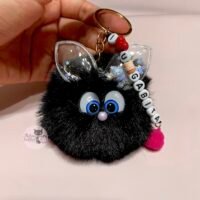 Llavero Pompón + frase personalizada