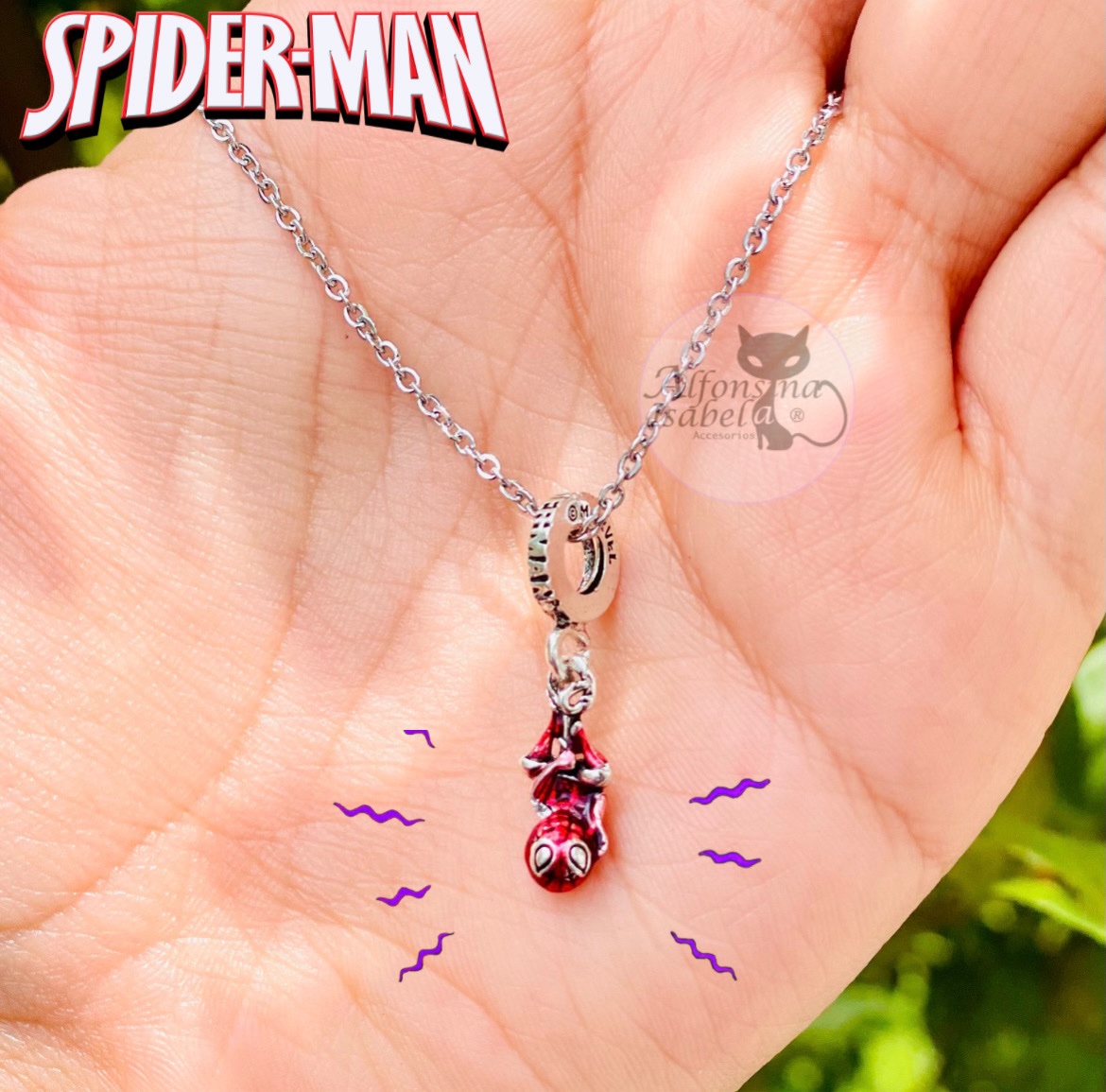 Collar Spiderman + Tulipán Rojo